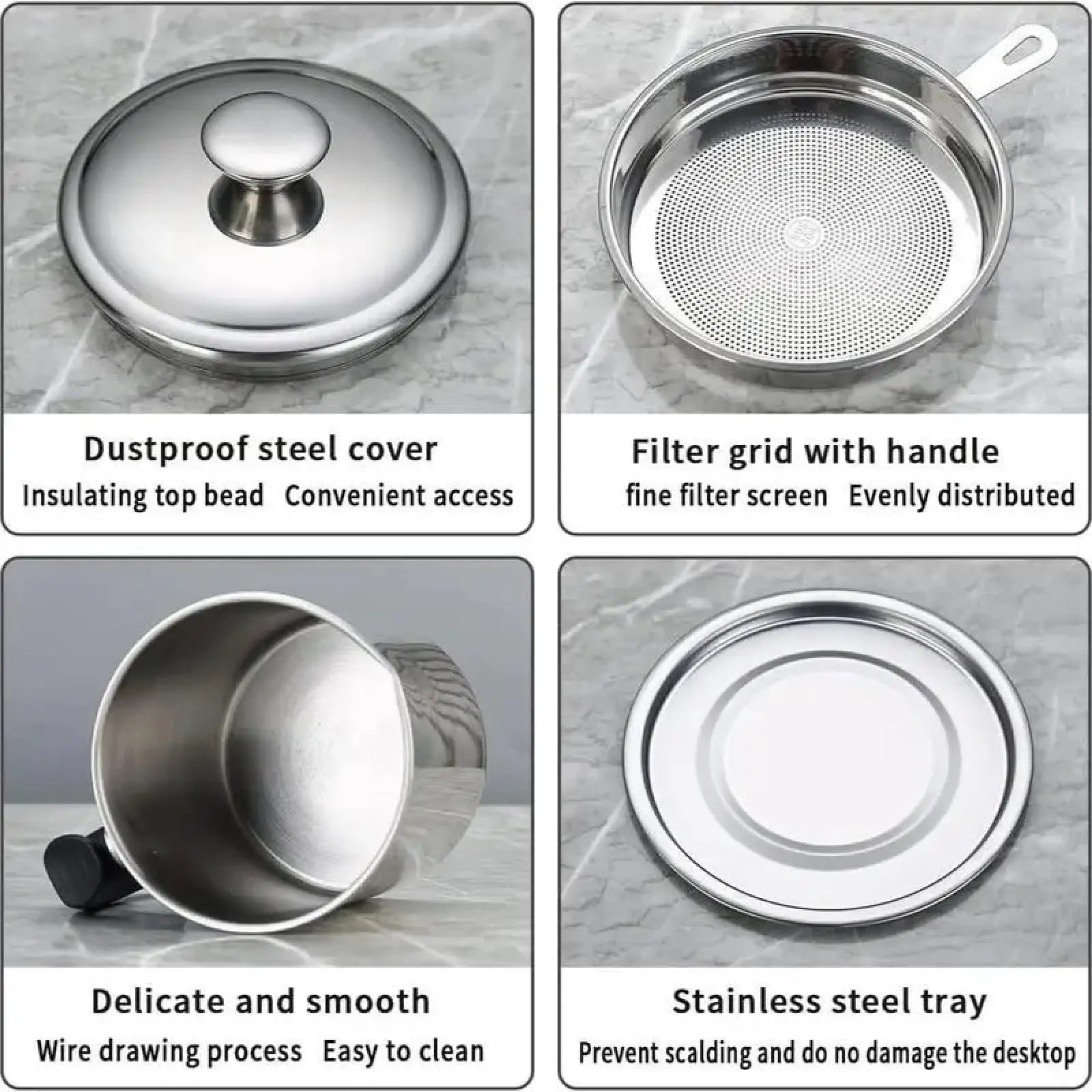 Elevate Your Cooking with Our Stylish Stainless Steel Oil Dispenser - Includes Tray & Lid for Easy Storage and Filtration