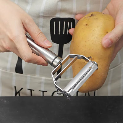 Versatile Stainless Steel Kitchen Peeler & Grater - Perfect for Fruits, Vegetables, Potatoes, and More!