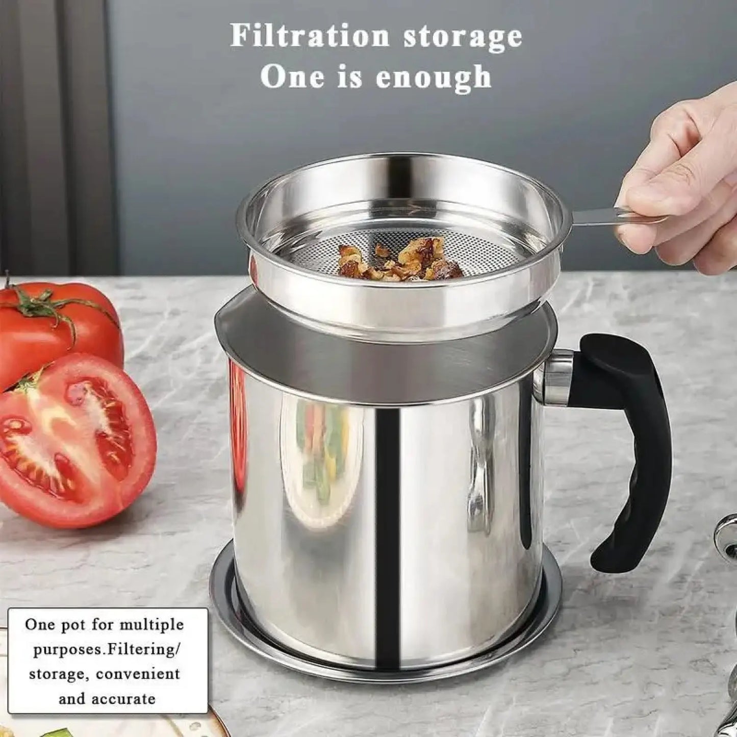 Elevate Your Cooking with Our Stylish Stainless Steel Oil Dispenser - Includes Tray & Lid for Easy Storage and Filtration