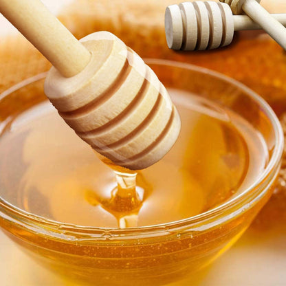 Premium Wooden Honey Dipper Stick - Perfect for Mixing and Serving Honey (1 Piece)