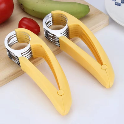 Ultimate 3-in-1 Stainless Steel Banana, Sausage, and Vegetable Slicer - Perfect Kitchen Accessory for Effortless Cutting!