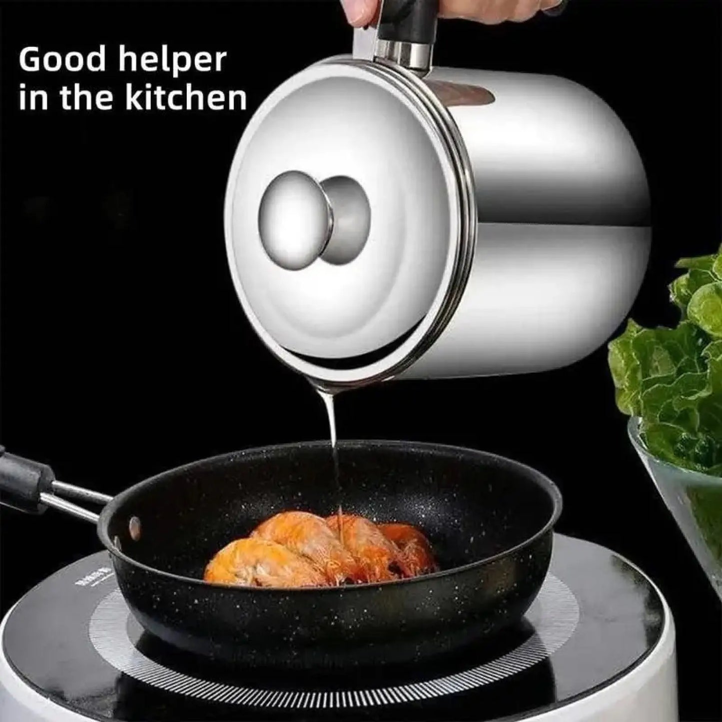 Elevate Your Cooking with Our Stylish Stainless Steel Oil Dispenser - Includes Tray & Lid for Easy Storage and Filtration