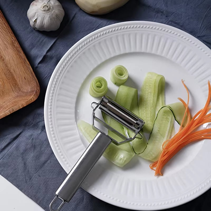 Versatile Stainless Steel Kitchen Peeler & Grater - Perfect for Fruits, Vegetables, Potatoes, and More!