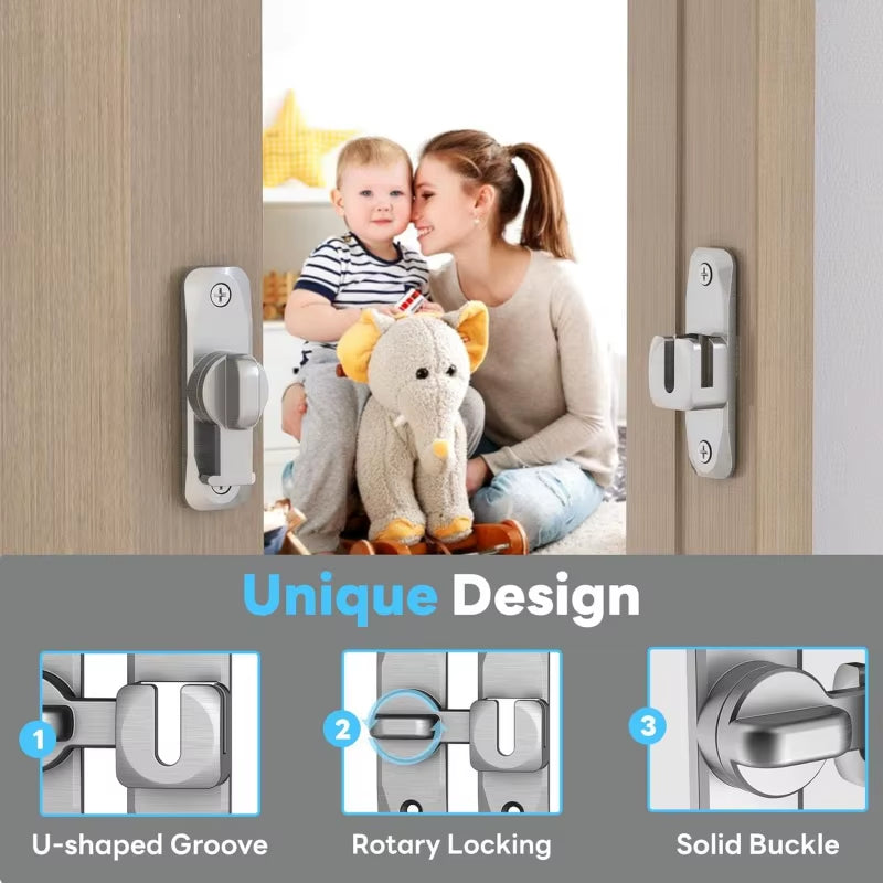 Premium Zinc Alloy 90/180 Degree Flip Door Lock - Secure Your Home with Anti-Theft Sliding Door Latch & Gate Hardware