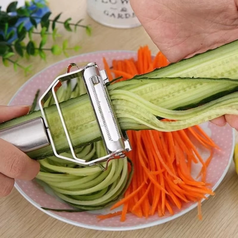 Versatile Stainless Steel Kitchen Peeler & Grater - Perfect for Fruits, Vegetables, Potatoes, and More!