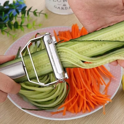 Versatile Stainless Steel Kitchen Peeler & Grater - Perfect for Fruits, Vegetables, Potatoes, and More!