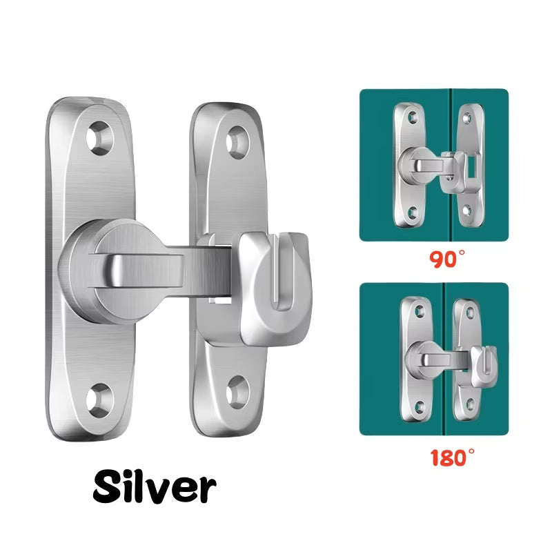 Premium Zinc Alloy 90/180 Degree Flip Door Lock - Secure Your Home with Anti-Theft Sliding Door Latch & Gate Hardware