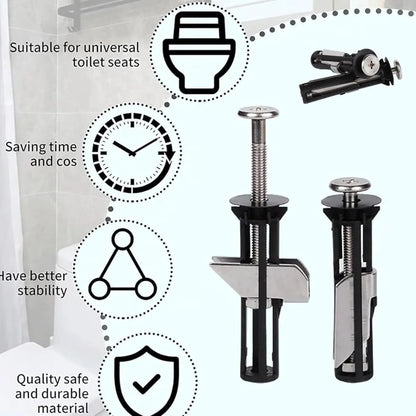 Upgrade Your Bathroom with Our Universal Toilet Seat Bolt Kit - Durable Stainless Steel Replacement Screws with Gaskets for a Secure, No-Slip Fit - Quick Release Easy Install Toilet Cover Repair Parts (2PCS)