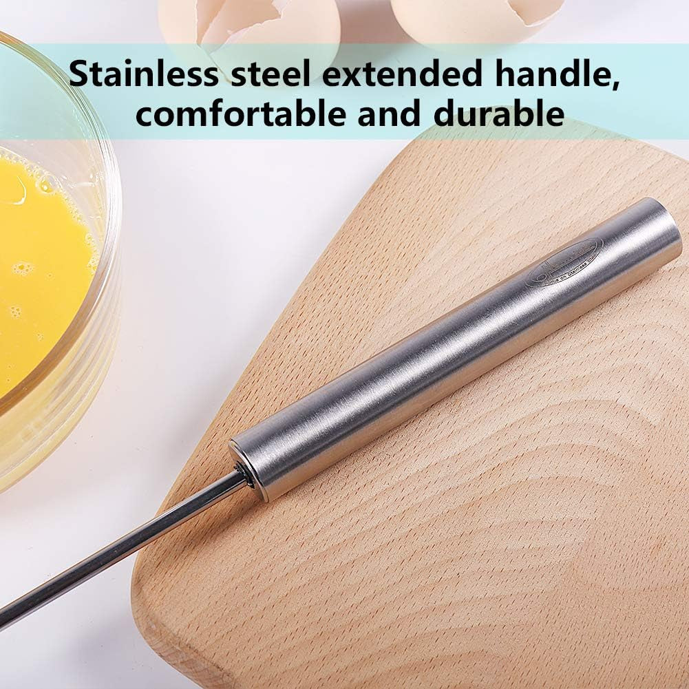 Stainless Steel Semi-Automatic Egg Whisk - Versatile Kitchen Tool for Blending, Whisking, Beating & Frothing
