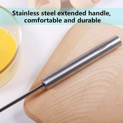 Stainless Steel Semi-Automatic Egg Whisk - Versatile Kitchen Tool for Blending, Whisking, Beating & Frothing