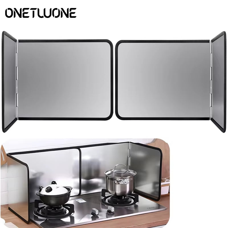 Foldable Stainless Steel Oil Splatter Guard - Nonstick Frying Screen for Mess-Free Cooking