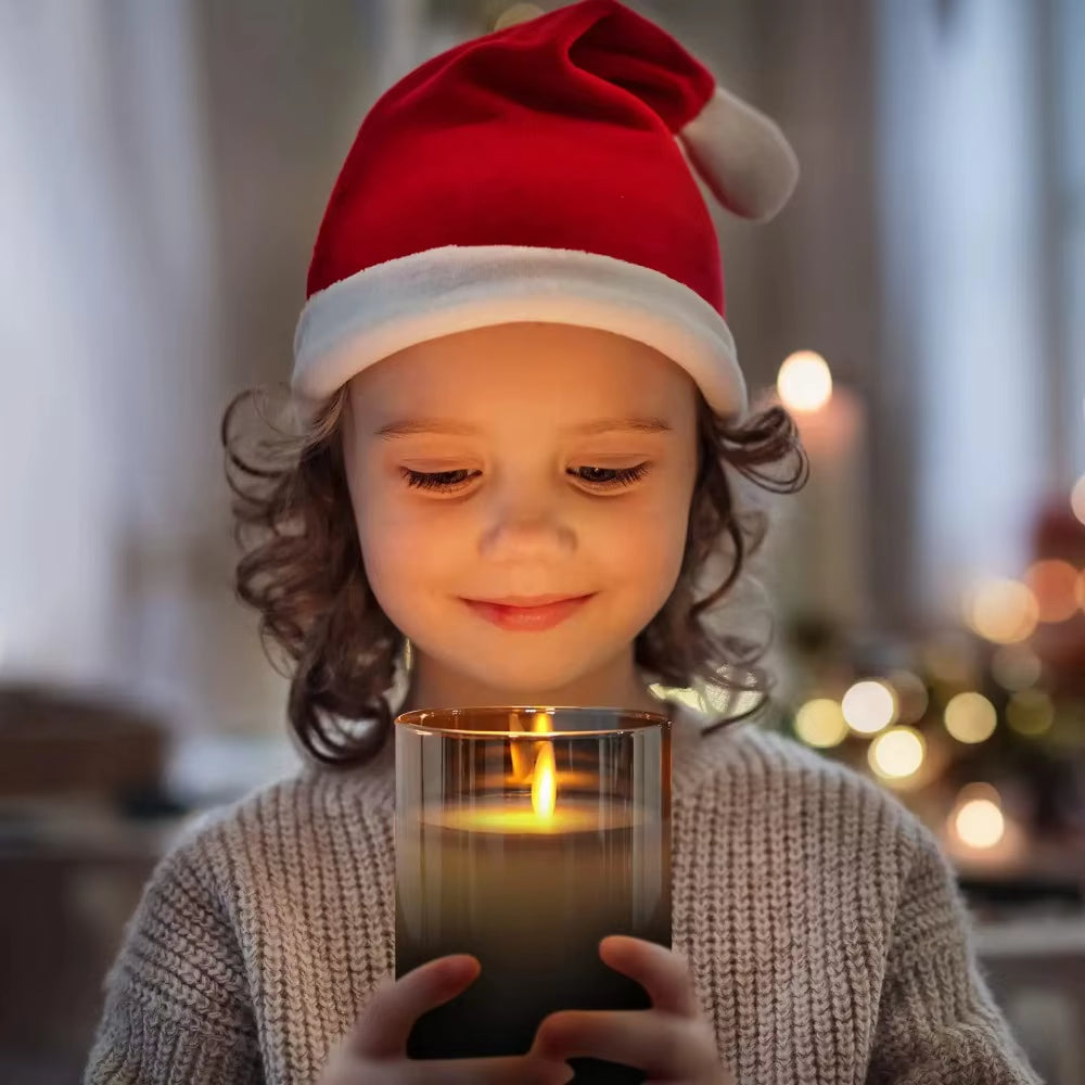 Remote Control LED Candle Set - Elegant Glass Candles with Timer for Home Decor, Christmas, and Weddings