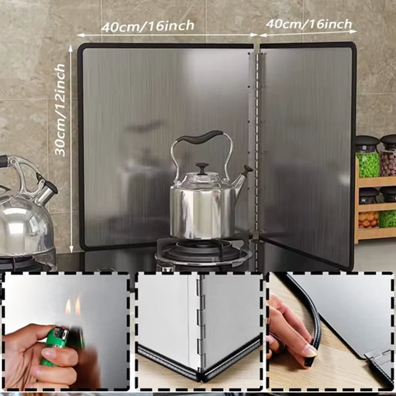 Foldable Stainless Steel Oil Splatter Guard - Nonstick Frying Screen for Mess-Free Cooking