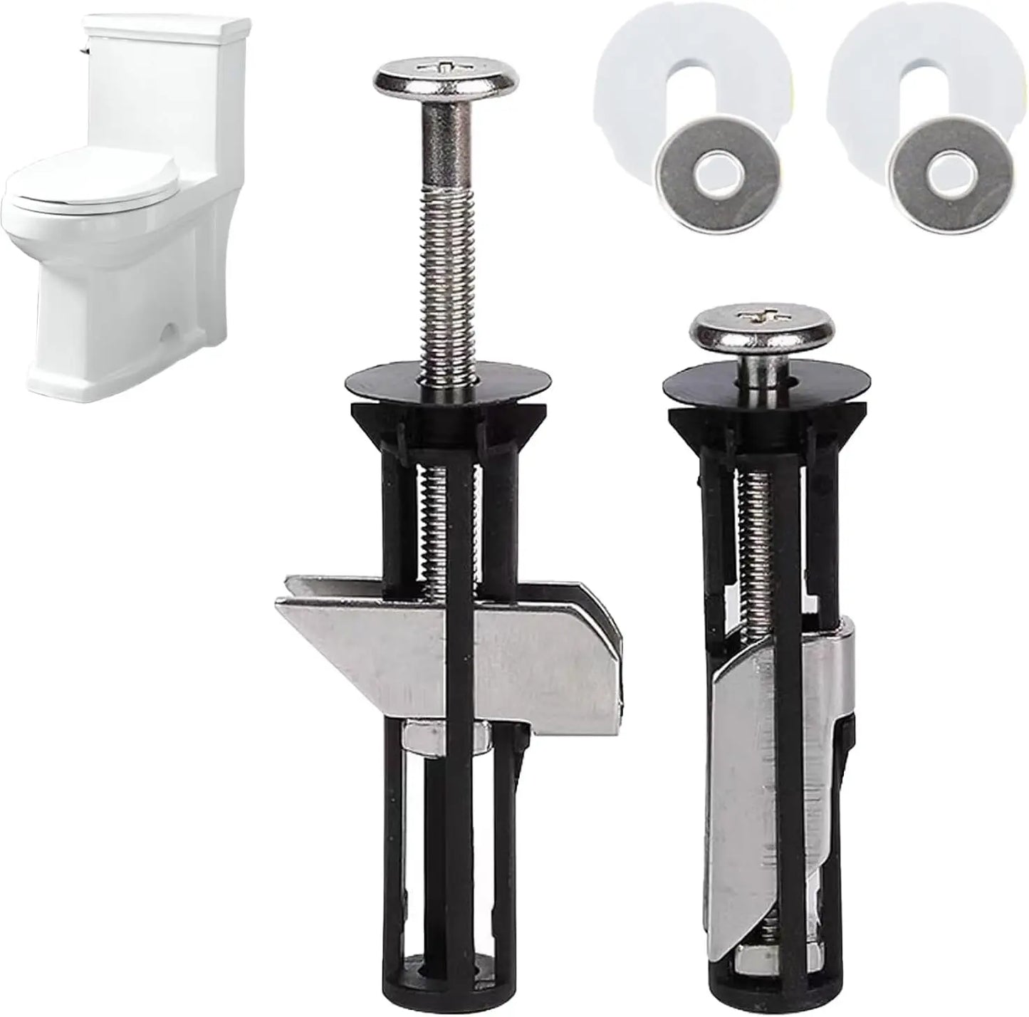Upgrade Your Bathroom with Our Universal Toilet Seat Bolt Kit - Durable Stainless Steel Replacement Screws with Gaskets for a Secure, No-Slip Fit - Quick Release Easy Install Toilet Cover Repair Parts (2PCS)