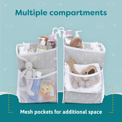 Stylish Hanging Changing Table Organizer - Multi-Compartment Nursery Storage Solution - Grey 43x23x23 cm