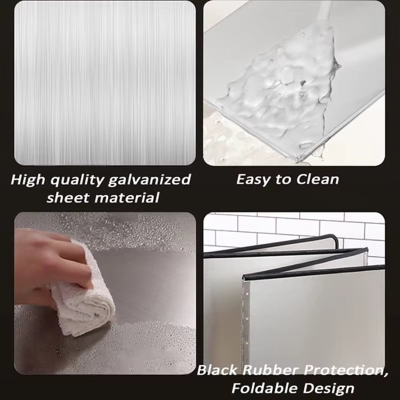 Foldable Stainless Steel Oil Splatter Guard - Nonstick Frying Screen for Mess-Free Cooking