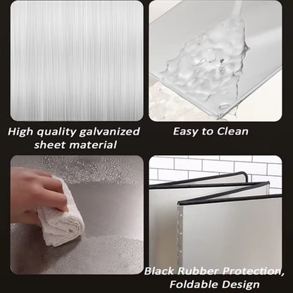 Foldable Stainless Steel Oil Splatter Guard - Nonstick Frying Screen for Mess-Free Cooking