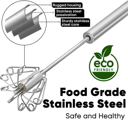 Stainless Steel Semi-Automatic Egg Whisk - Versatile Kitchen Tool for Blending, Whisking, Beating & Frothing