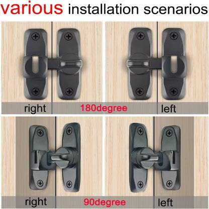 Premium Zinc Alloy 90/180 Degree Flip Door Lock - Secure Your Home with Anti-Theft Sliding Door Latch & Gate Hardware