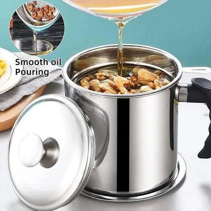 Elevate Your Cooking with Our Stylish Stainless Steel Oil Dispenser - Includes Tray & Lid for Easy Storage and Filtration