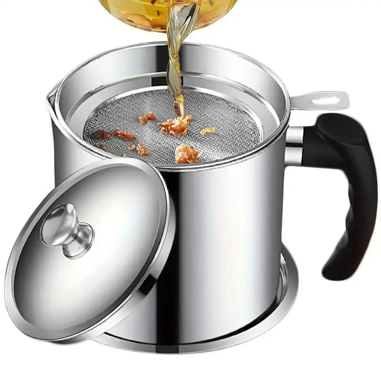 Elevate Your Cooking with Our Stylish Stainless Steel Oil Dispenser - Includes Tray & Lid for Easy Storage and Filtration