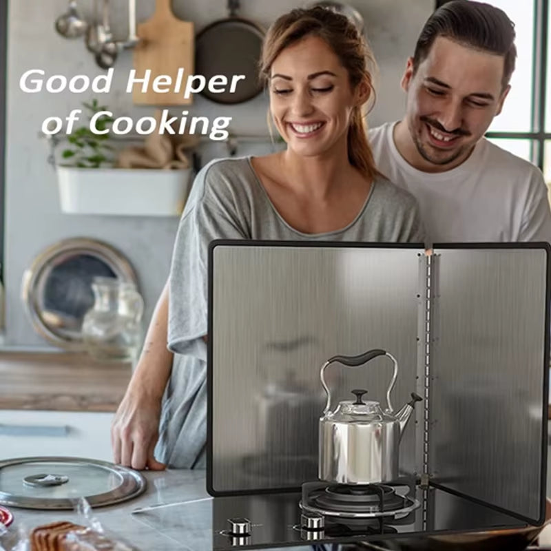 Foldable Stainless Steel Oil Splatter Guard - Nonstick Frying Screen for Mess-Free Cooking